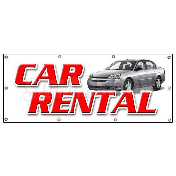 CAR RENTAL BANNER SIGN auto rent daily weekly automobil low rate